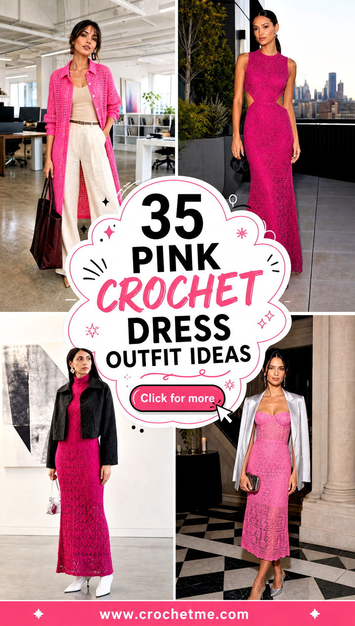 35 pink crochet dress outfit ideas - 35 pink crochet dress outfit ideas