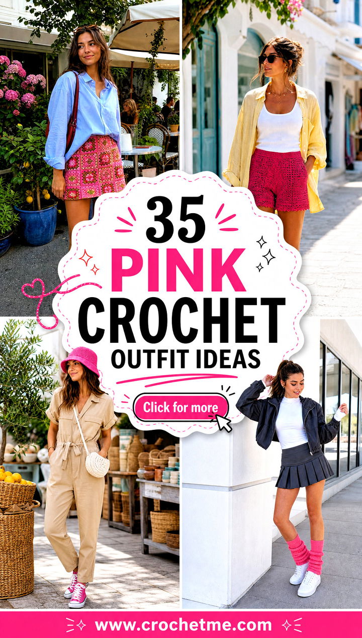 35 pink crochet outfit ideas - 35 pink crochet outfit ideas