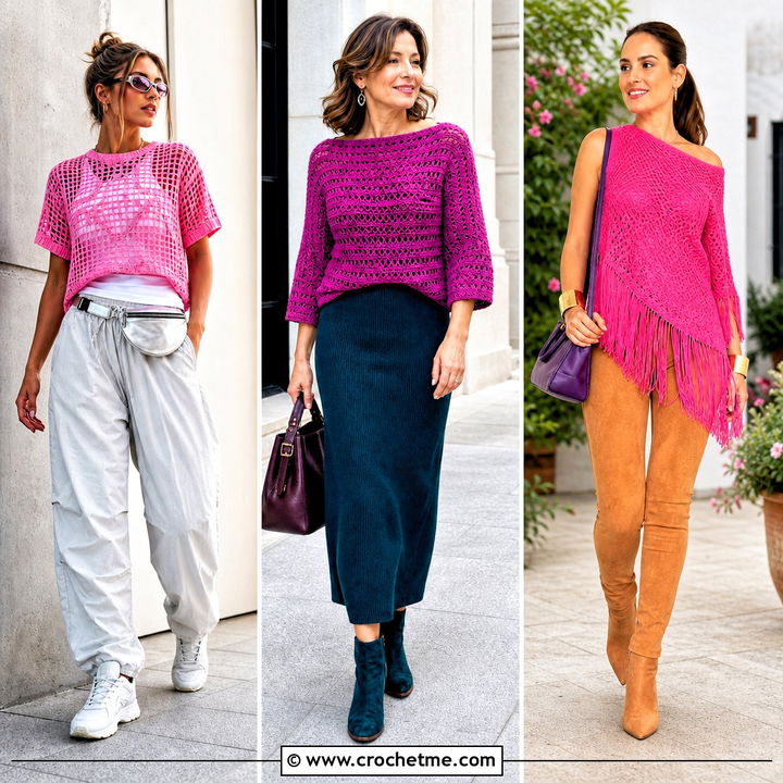 35 Pink Crochet Top Outfit Ideas for Cute, Breezy Summer Looks