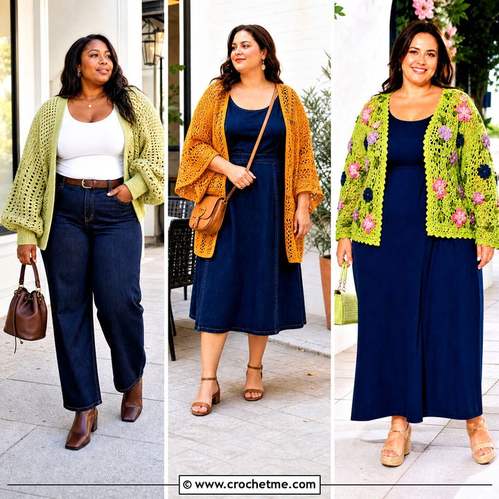 35 Plus Size Crochet Cardigan Outfit Ideas for Chic Layers
