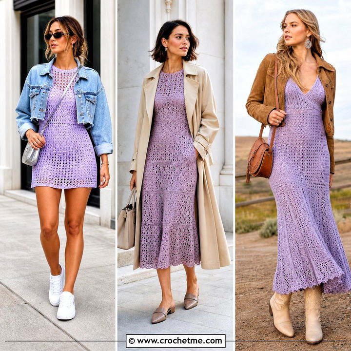 35 Purple Crochet Dress Outfit Ideas for Bold Summer Style