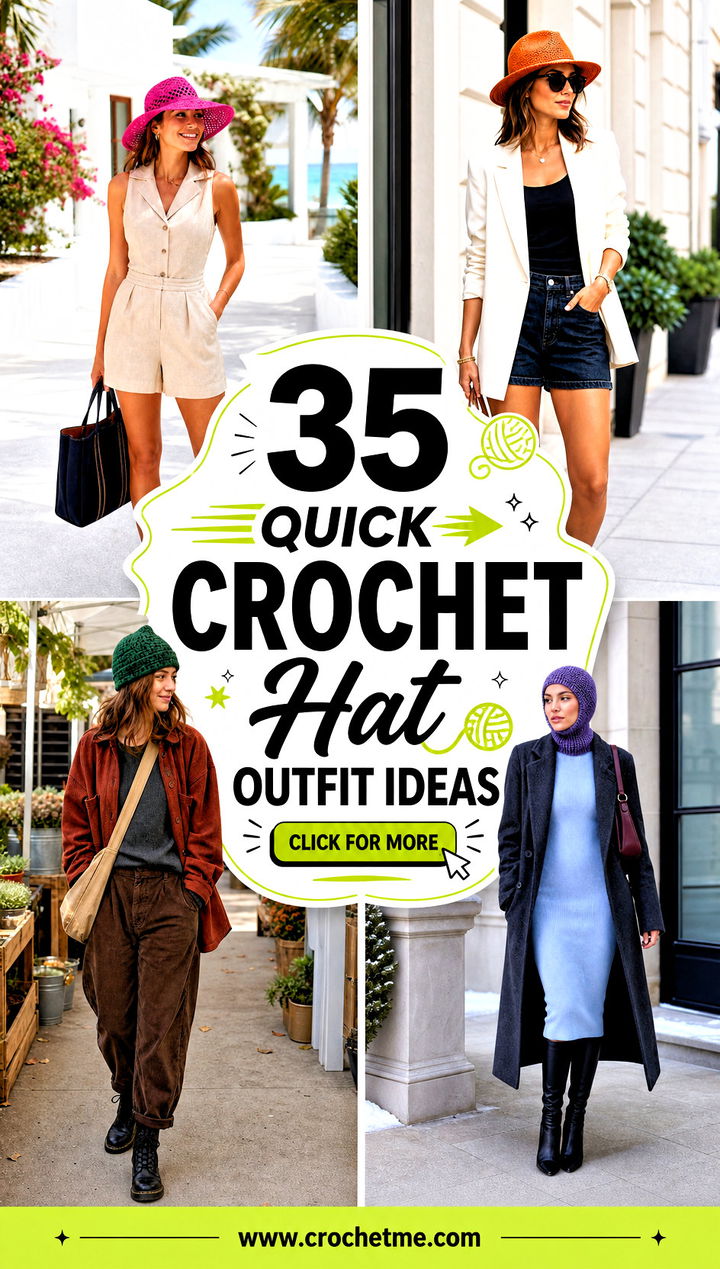 35 quick crochet hat outfit ideas - 35 quick crochet hat outfit ideas