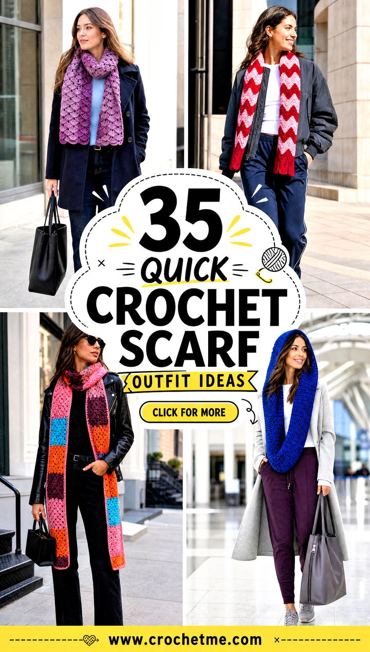 35 quick crochet scarf outfit ideas - 35 quick crochet scarf outfit ideas