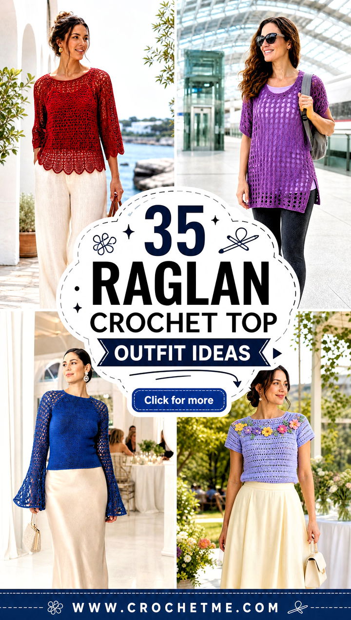 35 raglan crochet top outfit ideas - 35 raglan crochet top outfit ideas