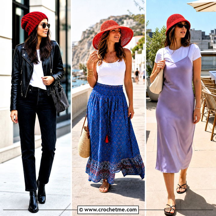 35 Red Crochet Hat Outfit Ideas for Bold, Cozy Winter Style