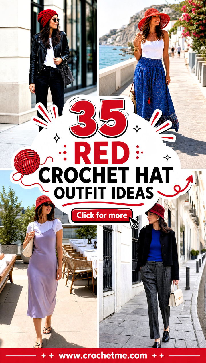 35 red crochet hat outfit ideas - 35 red crochet hat outfit ideas