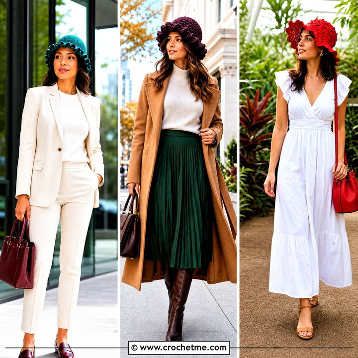 35 Ruffled Crochet Hat Outfit Ideas for Playful Styling