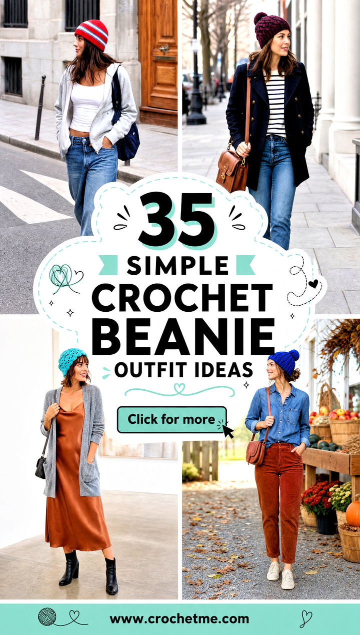 35 simple crochet beanie outfit ideas - 35 simple crochet beanie outfit ideas