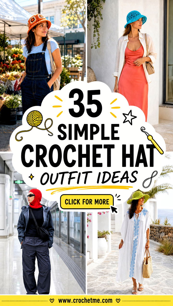 35 simple crochet hat outfit ideas - 35 simple crochet hat outfit ideas