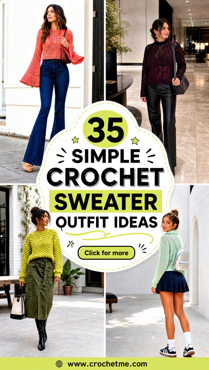 35 simple crochet sweater outfit ideas - 35 simple crochet sweater outfit ideas