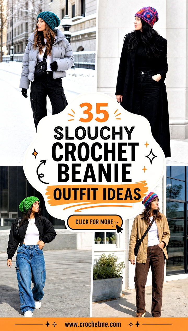 35 slouchy crochet beanie outfit ideas - 35 slouchy crochet beanie outfit ideas