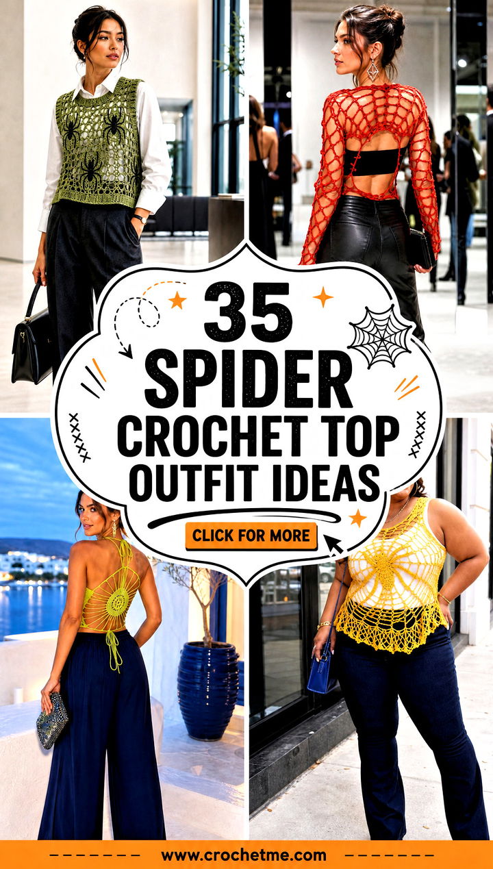 35 spider crochet top outfit ideas - 35 spider crochet top outfit ideas