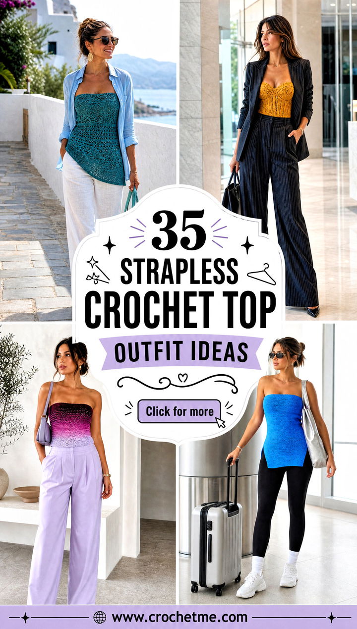 35 strapless crochet top outfit ideas - 35 strapless crochet top outfit ideas