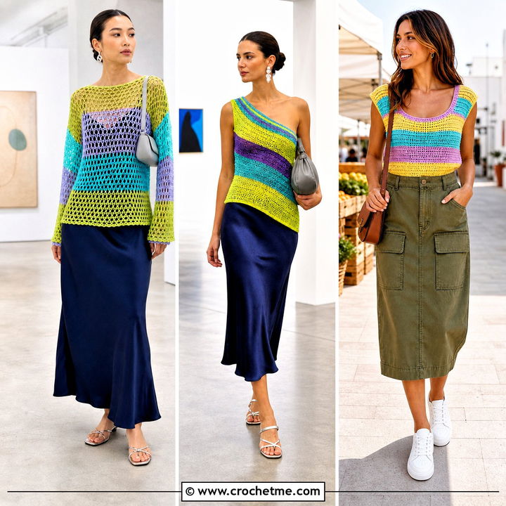 35 Striped Crochet Top Outfit Ideas for Playful Summer Style