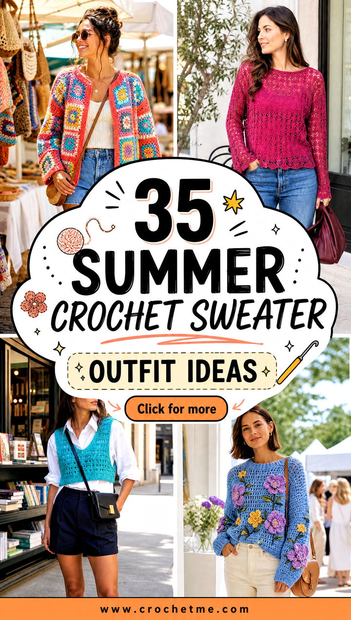 35 summer crochet sweater outfit ideas - 35 summer crochet sweater outfit ideas