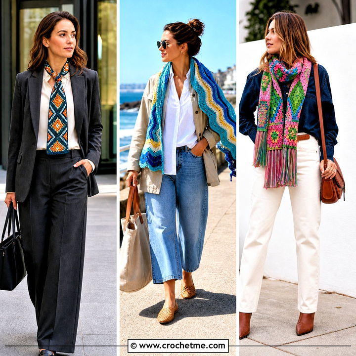 35 Tapestry Crochet Scarf Outfit Ideas for Artful Winter Style