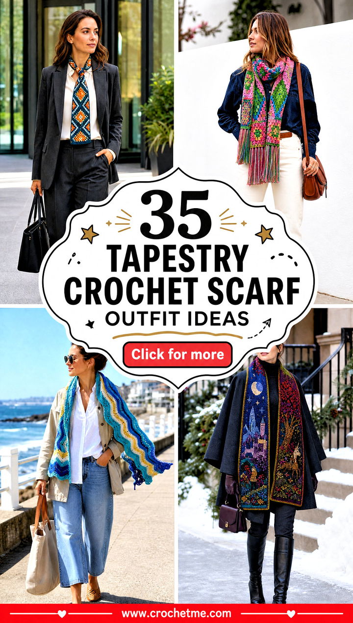 35 tapestry crochet scarf outfit ideas - 35 tapestry crochet scarf outfit ideas
