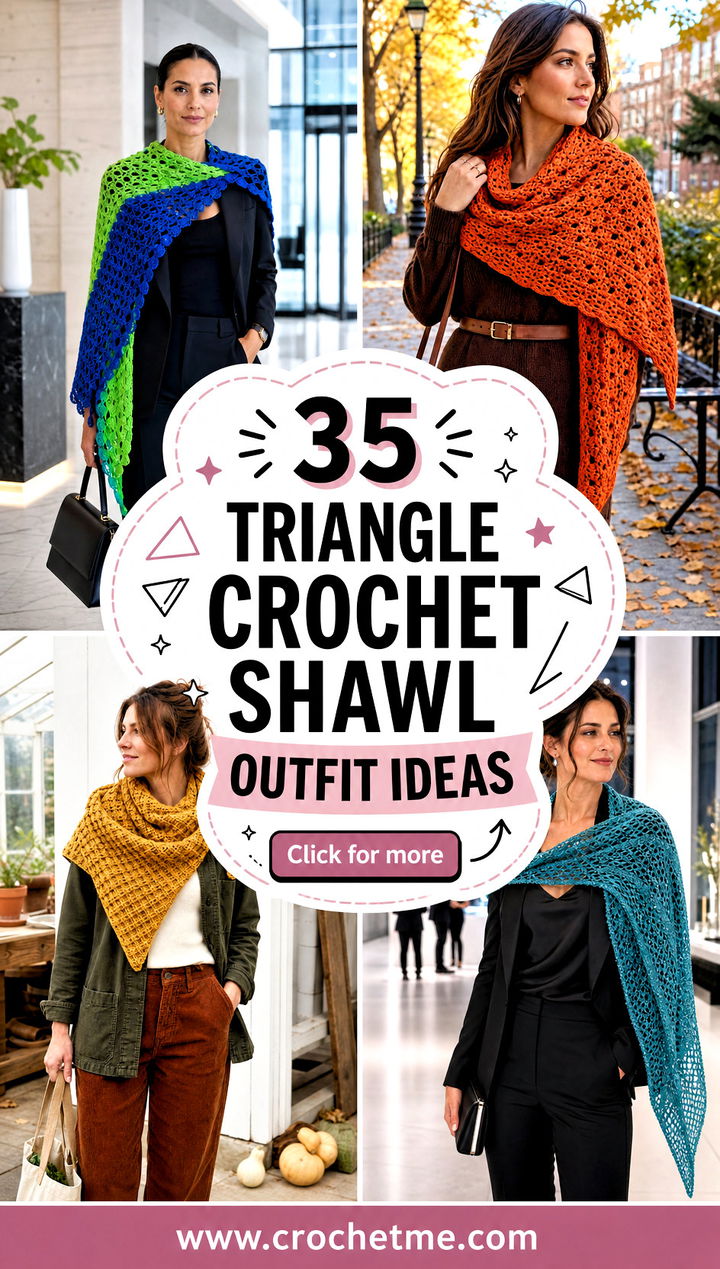 35 triangle crochet shawl outfit ideas - 35 triangle crochet shawl outfit ideas