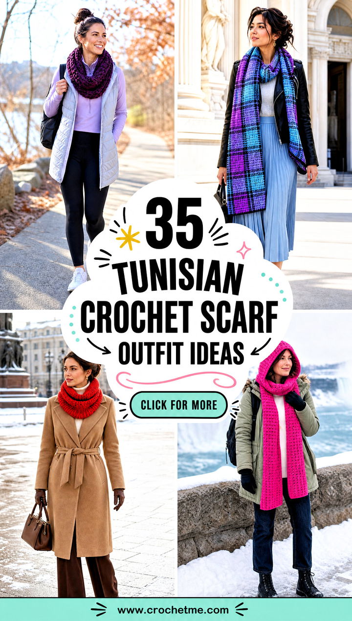 35 tunisian crochet scarf outfit ideas - 35 tunisian crochet scarf outfit ideas