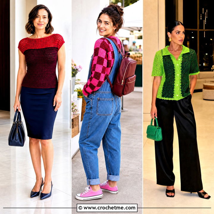 35 Two Colors Crochet Top Outfit Ideas for Bold Summer Style