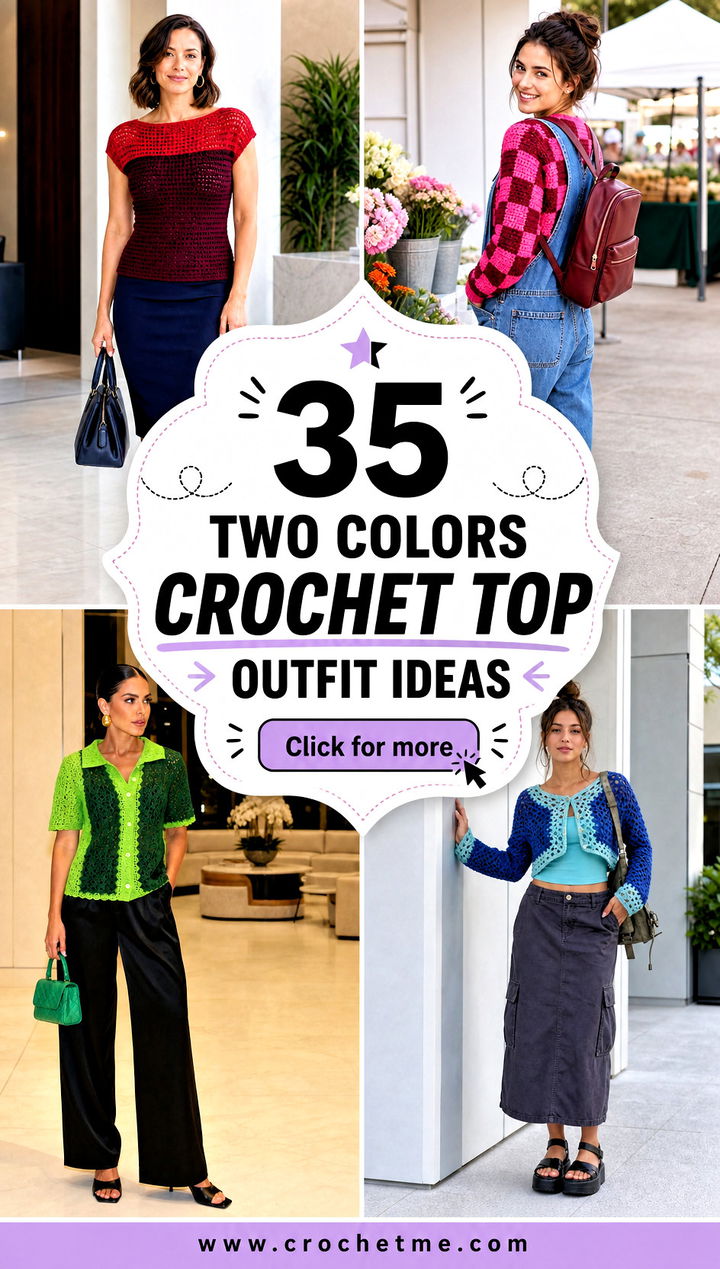 35 two colors crochet top outfit ideas - 35 two colors crochet top outfit ideas
