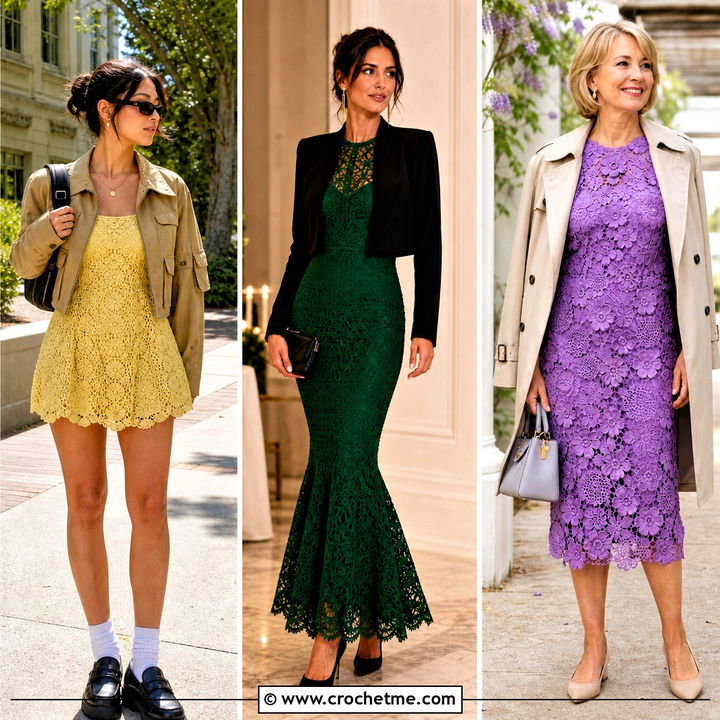 35 Vintage Crochet Dress Outfit Ideas for Romantic Style