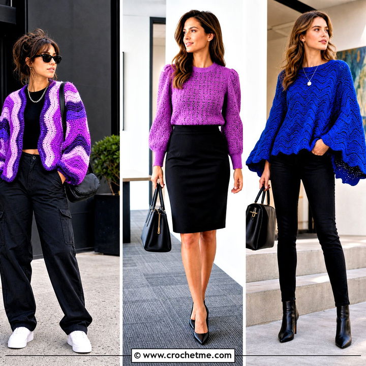 35 Wavy Crochet Sweater Outfit Ideas for Cozy Statement Style