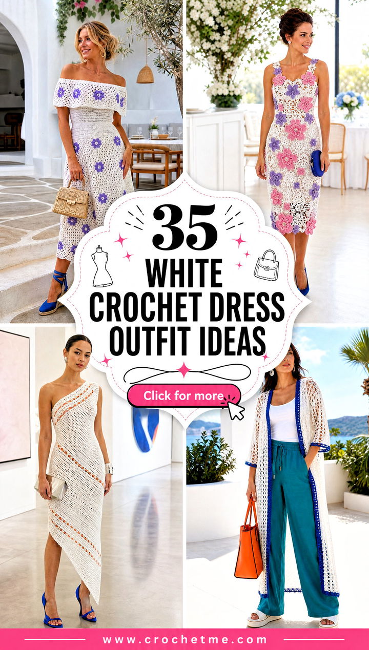 35 white crochet dress outfit ideas - 35 white crochet dress outfit ideas