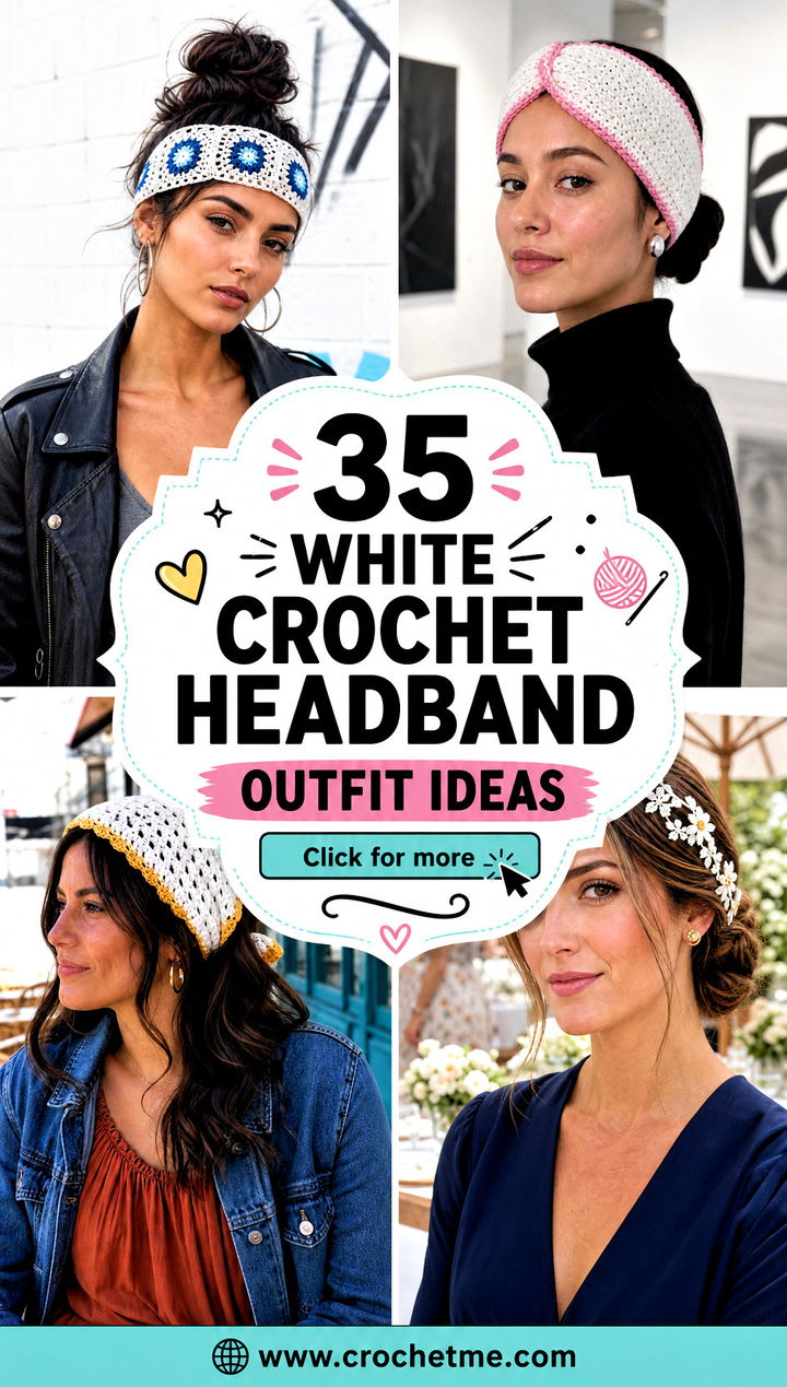 35 white crochet headband outfit ideas - 35 white crochet headband outfit ideas