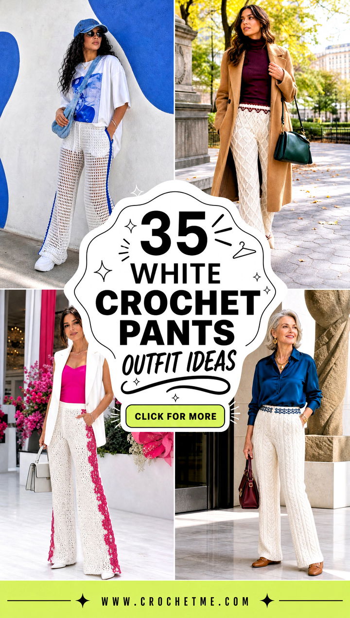 35 white crochet pants outfit ideas - 35 white crochet pants outfit ideas