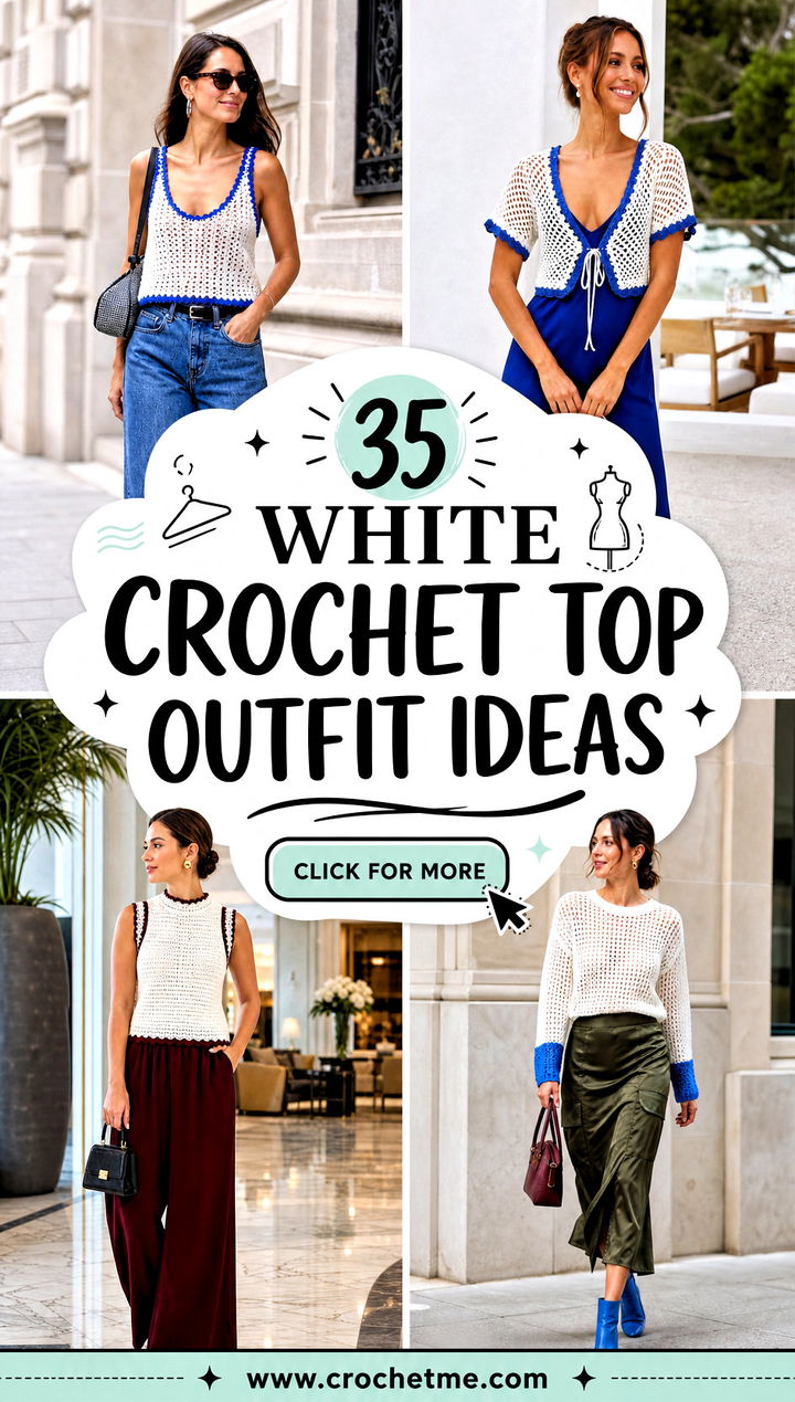 35 white crochet top outfit ideas - 35 white crochet top outfit ideas