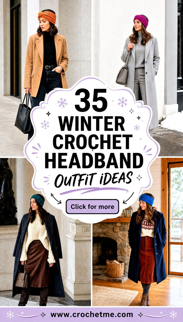 35 winter crochet headband outfit ideas - 35 winter crochet headband outfit ideas