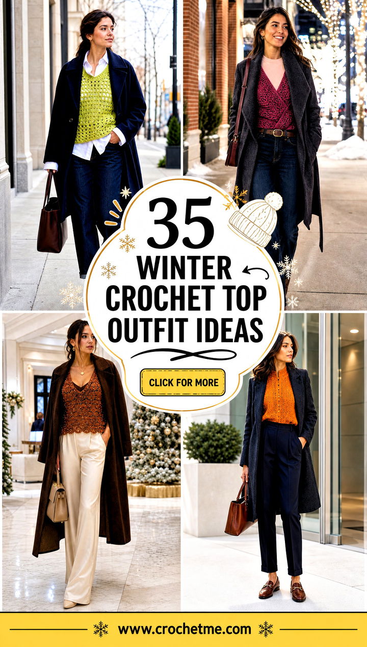 35 winter crochet top outfit ideas - 35 winter crochet top outfit ideas