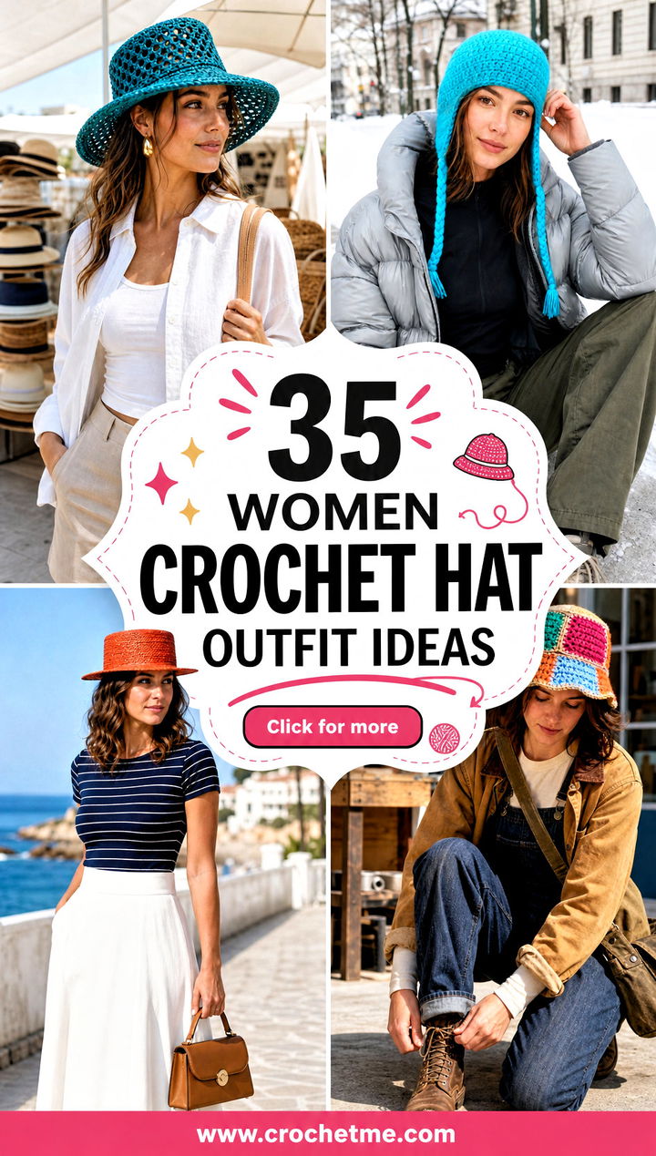 35 women crochet hat outfit ideas - 35 women crochet hat outfit ideas