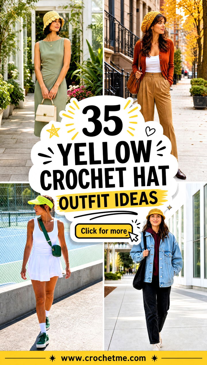 35 yellow crochet hat outfit ideas - 35 yellow crochet hat outfit ideas