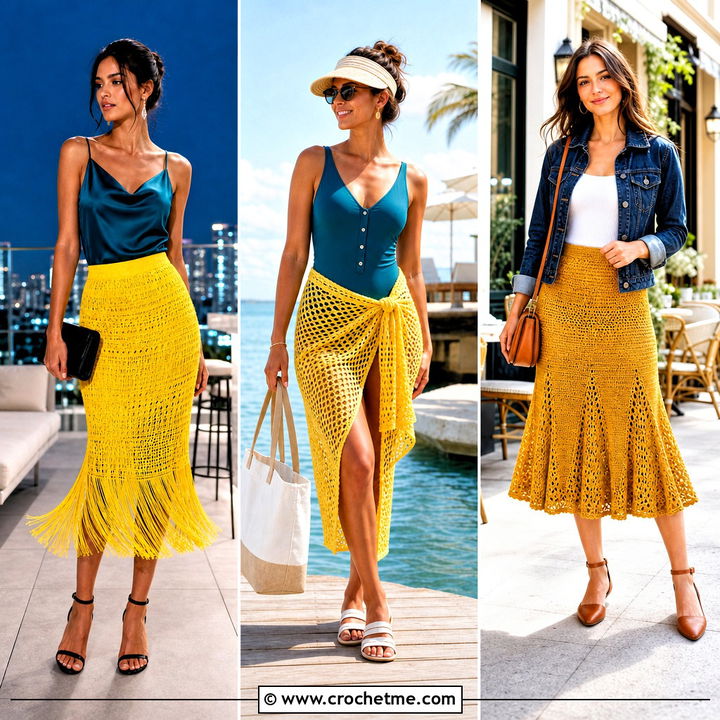 35 Yellow Crochet Skirt Outfit Ideas for Sunny Statement Looks