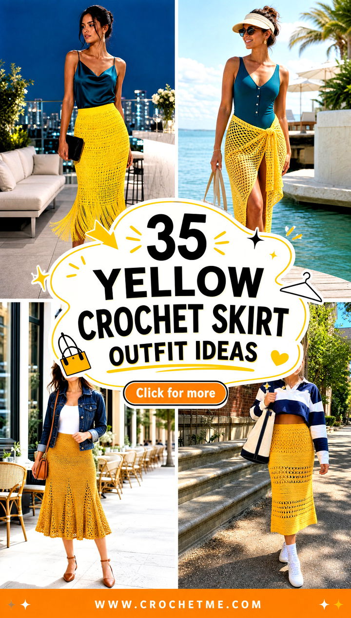 35 yellow crochet skirt outfit ideas - 35 yellow crochet skirt outfit ideas