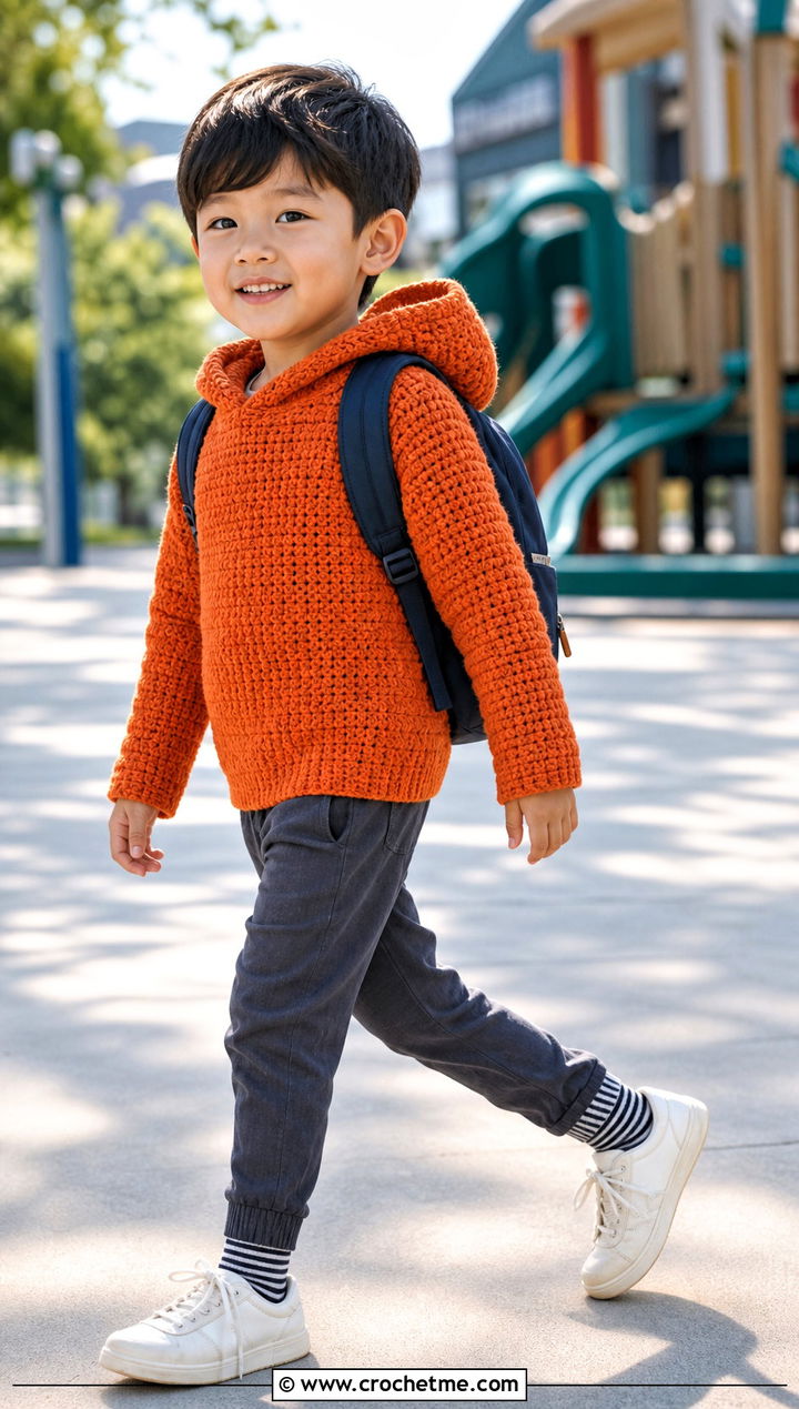 T Crochet Hooded Sweater With Joggers - 15 crochet 5t sweater outfit ideas