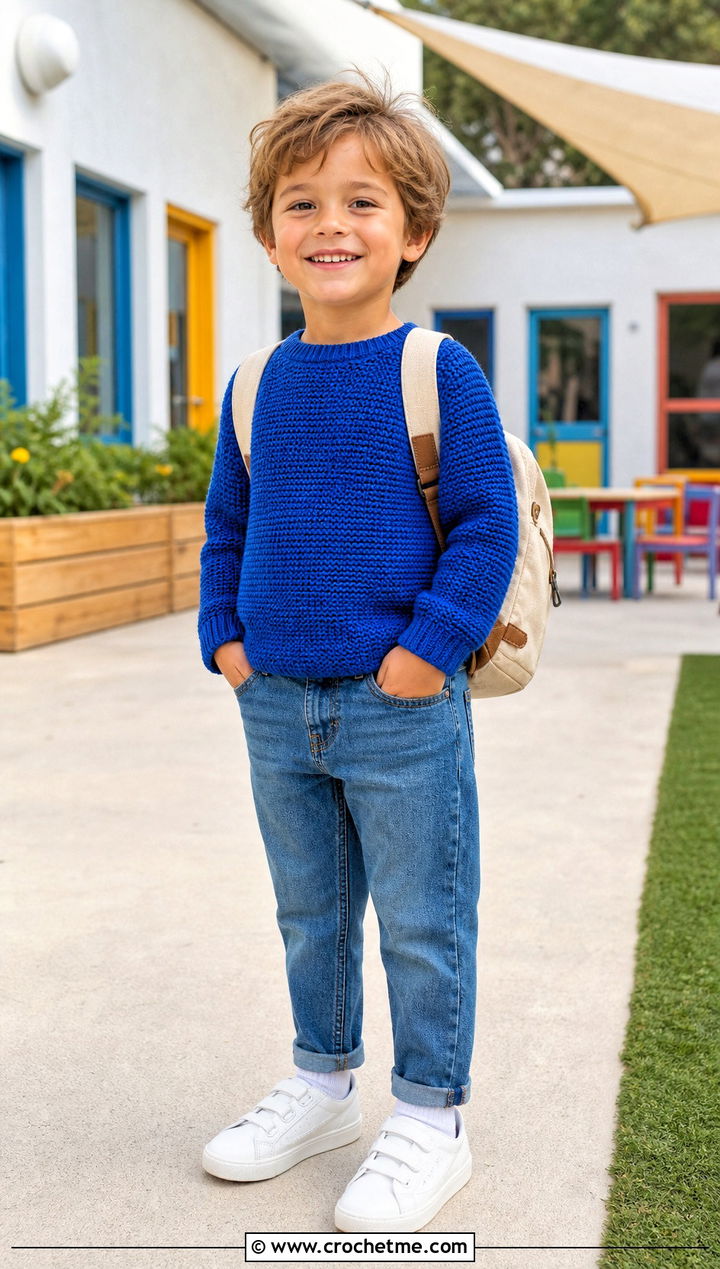 T Crochet Raglan Sweater With Jeans - 15 crochet 5t sweater outfit ideas