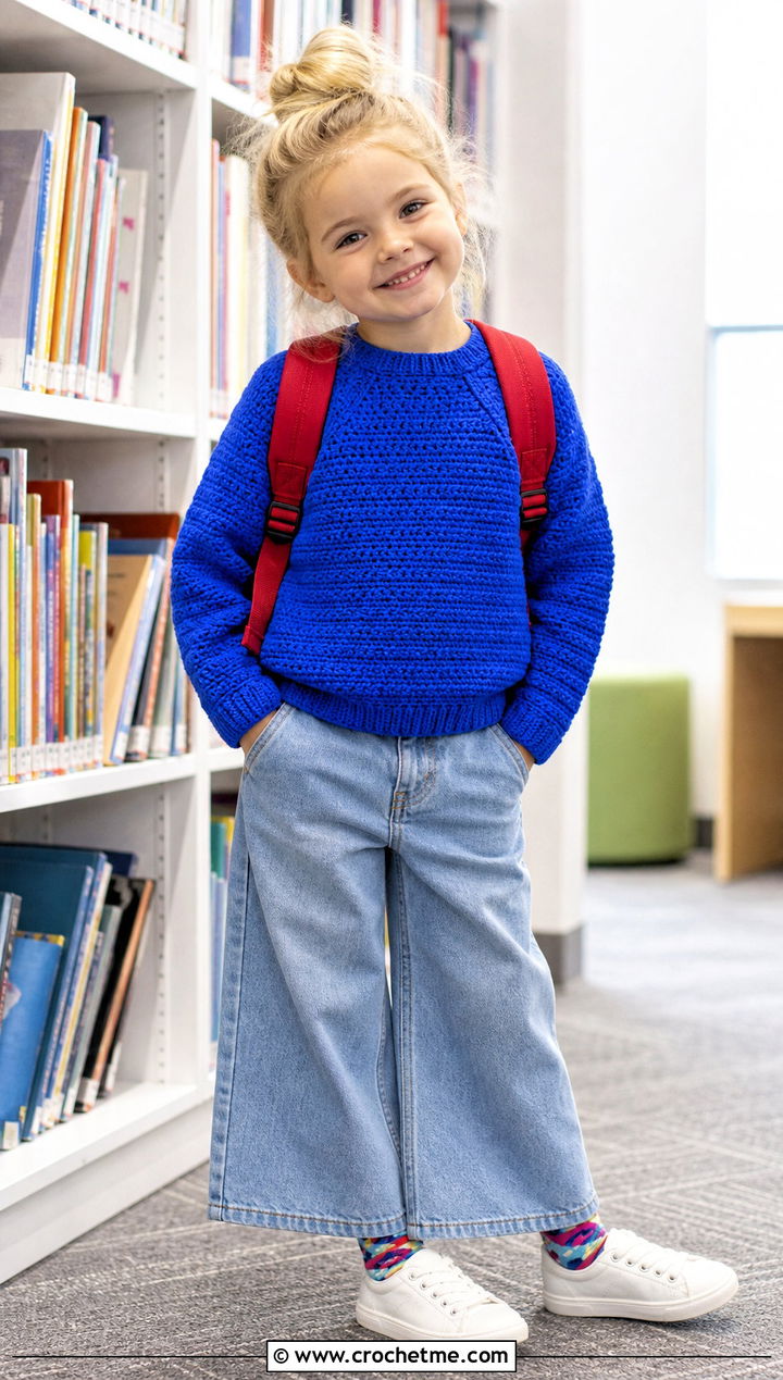T Raglan Crochet Sweater With Wide Leg Jeans - 15 5T Crochet Sweater outfit ideas