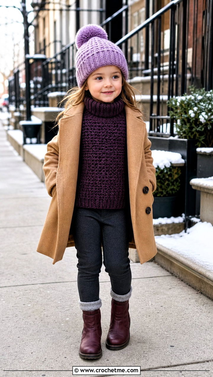 T Turtleneck Crochet Sweater With Wool Coat - 15 5T Crochet Sweater outfit ideas