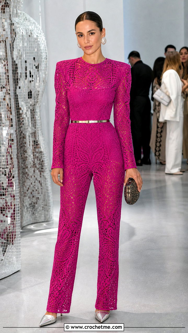 s Crochet Jumpsuit With Pointed Flats - 25 Crochet 80S Clothes and outfit ideas