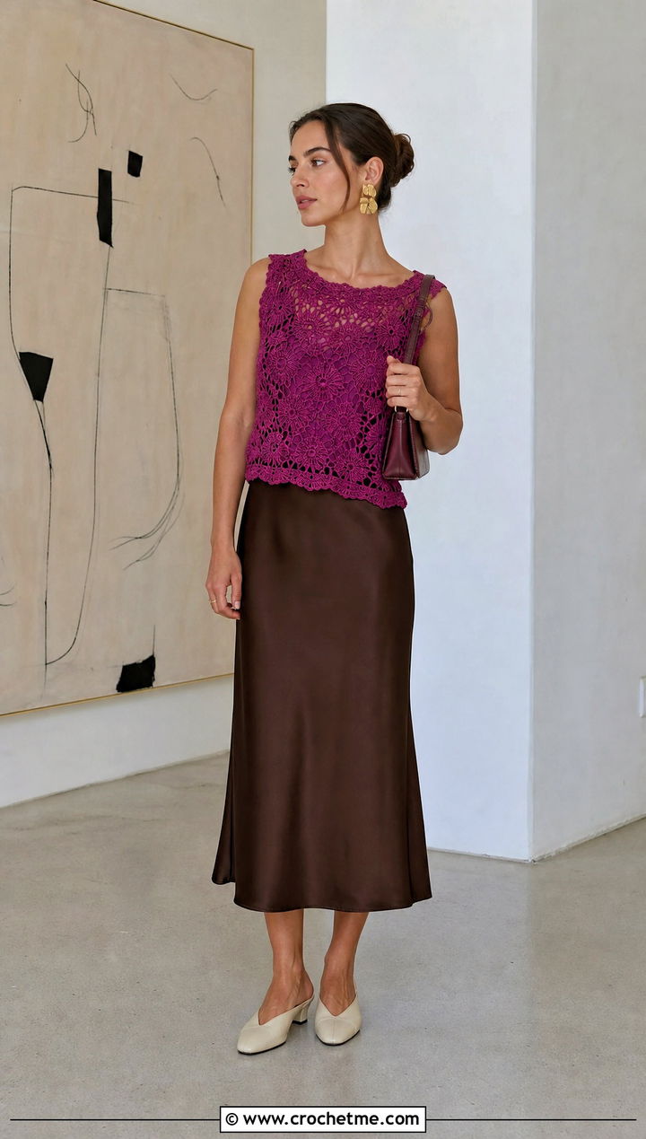 Agatha Crochet Top Over A Slip Dress With Mules - 15 Agatha Crochet Top outfit ideas