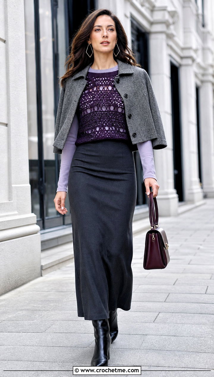Agatha Crochet Top With Tailored Maxi Skirt And Boots - 15 Agatha Crochet Top outfit ideas