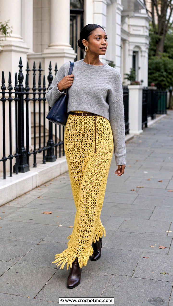 Alanui Crochet Maxi Dress With Cropped Sweater - 15 Alanui Crochet Dress outfit ideas