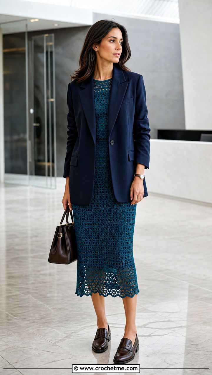 Alanui Crochet Midi Dress With Blazer - 15 Alanui Crochet Dress outfit ideas