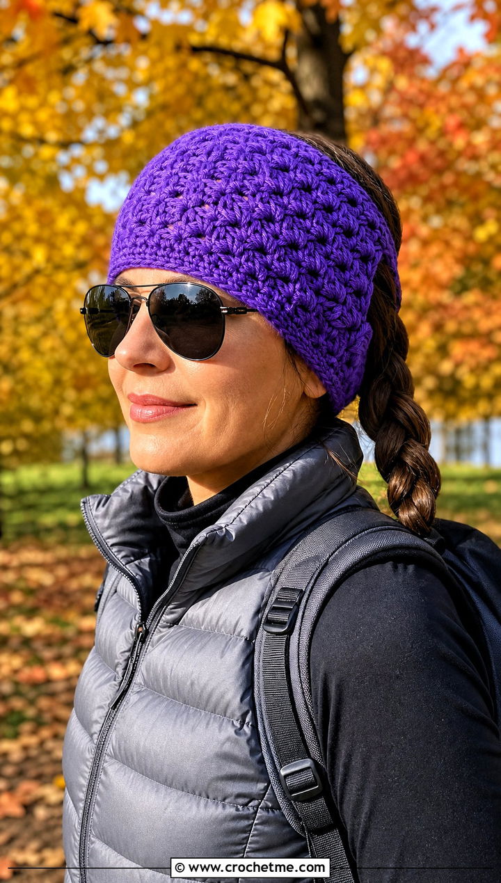 Alpine Stitch Crochet Tube Hat With Puffer Vest - 25 Crochet Tube Hat outfit ideas