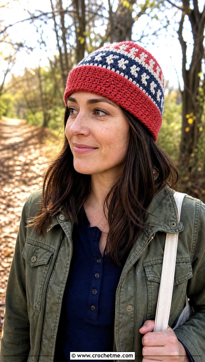 Alpine Worsted Crochet Beanie With Utility Jacket And Straight Jeans - 15 Worsted Crochet Beanie outfit ideas
