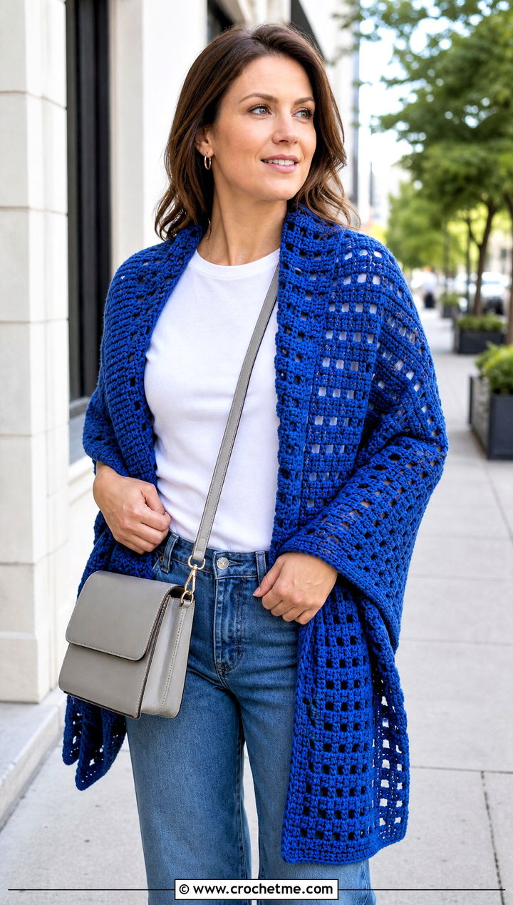 Amazing Grace Rectangular Prayer Shawl With Jeans - 15 Crochet Prayer Shawl Amazing Grace outfit ideas