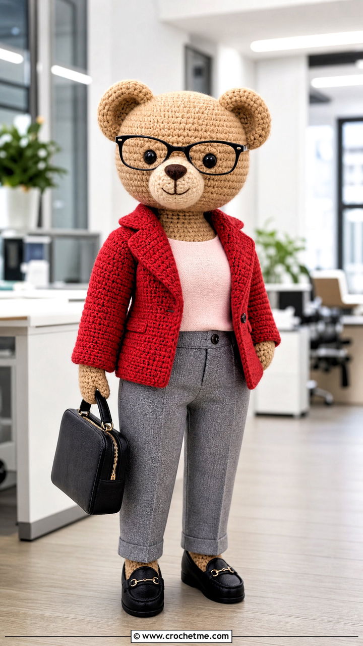 Amigurumi Crochet Blazer With Tailored Pants - 35 amigurumi clothes and outfit ideas